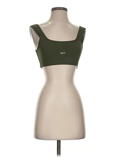 Pre-owned Set Active Sports Bra In Green