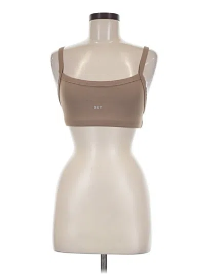 Pre-owned Set Active Sports Bra In Tan