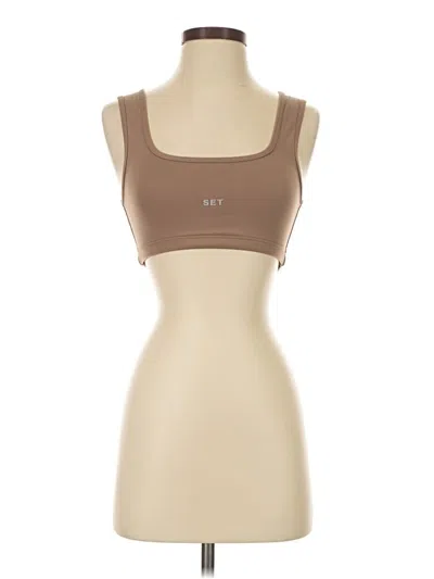 Pre-owned Set Active Sports Bra In Tan