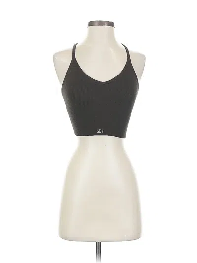 Pre-owned Set Active Tank Top Black Halter Neckline Tops