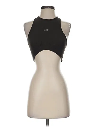 Pre-owned Set Active Tank Top Black Halter Neckline Tops