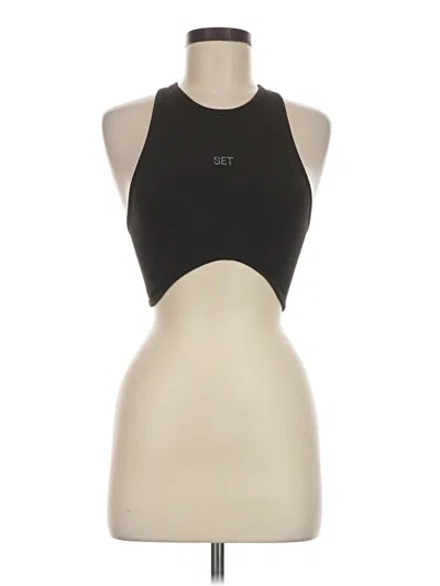 Pre-owned Set Active Tank Top Black Halter Neckline Tops