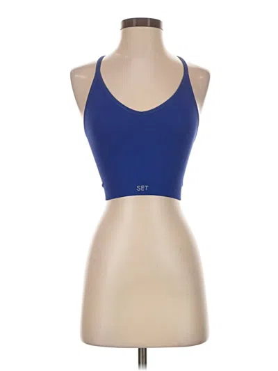 Pre-owned Set Active Tank Top Blue Halter Neckline Tops