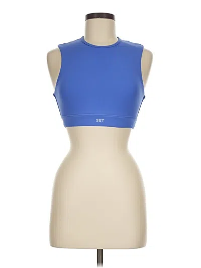 Pre-owned Set Active Tank Top Blue Halter Neckline Tops