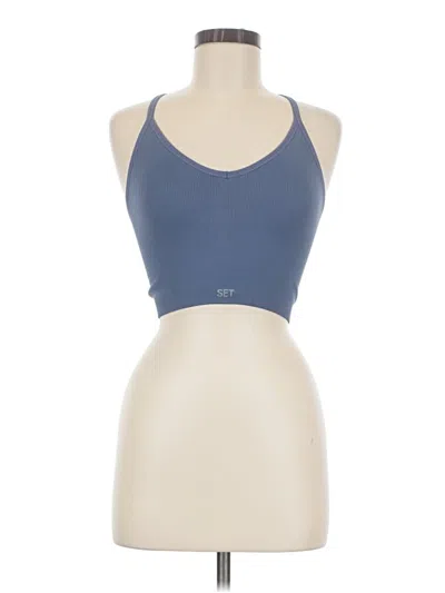 Pre-owned Set Active Tank Top Blue Halter Neckline Tops