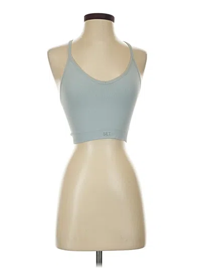 Pre-owned Set Active Tank Top Blue Halter Neckline Tops