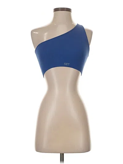 Pre-owned Set Active Tank Top Blue One Shoulder Neckline Tops
