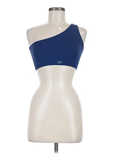 Pre-owned Set Active Tank Top Blue One Shoulder Neckline Tops