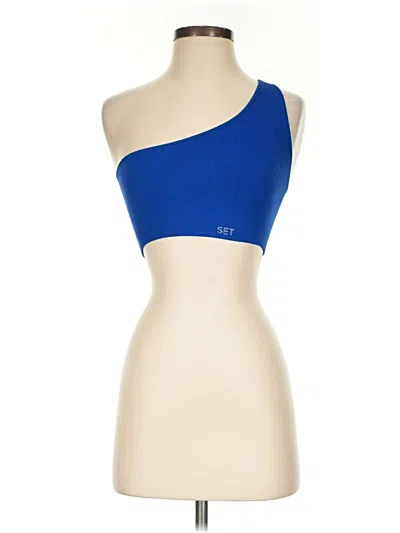 Pre-owned Set Active Tank Top Blue One Shoulder Neckline Tops