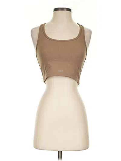 Pre-owned Set Active Tank Top Brown Halter Neckline Tops
