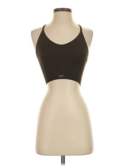 Pre-owned Set Active Tank Top Brown Halter Neckline Tops