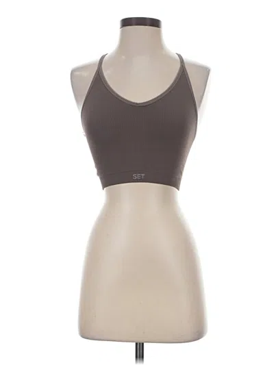 Pre-owned Set Active Tank Top Brown Halter Neckline Tops