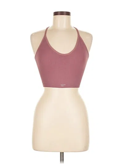 Pre-owned Set Active Tank Top Burgundy Halter Neckline Tops
