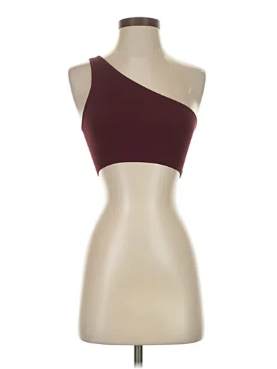 Pre-owned Set Active Tank Top Burgundy One Shoulder Neckline Tops