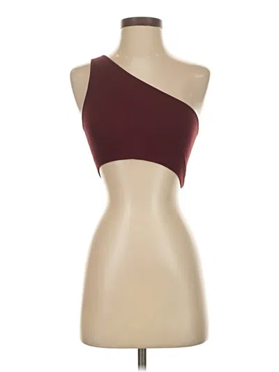 Pre-owned Set Active Tank Top Burgundy One Shoulder Neckline Tops