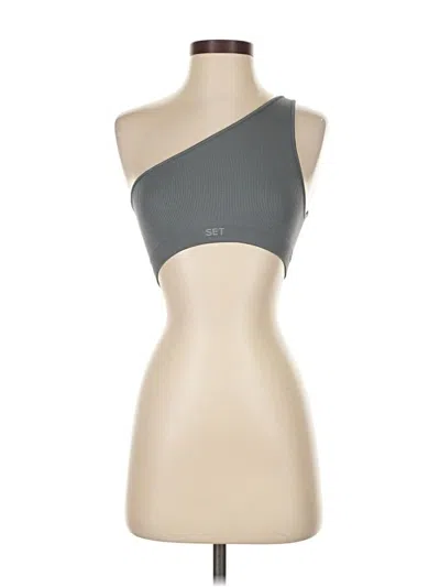 Pre-owned Set Active Tank Top Gray One Shoulder Neckline Tops