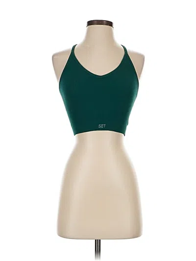 Pre-owned Set Active Tank Top Green Halter Neckline Tops
