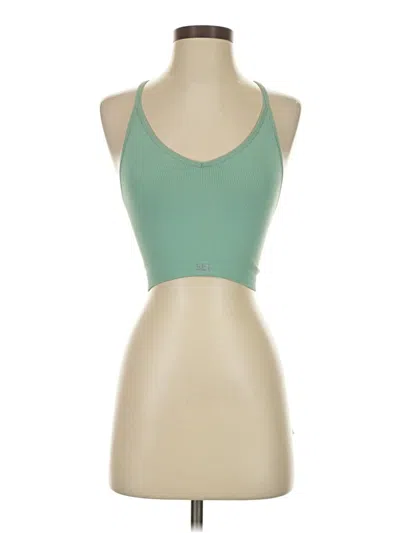 Pre-owned Set Active Tank Top Green Halter Neckline Tops