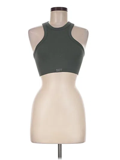 Pre-owned Set Active Tank Top Green Halter Neckline Tops