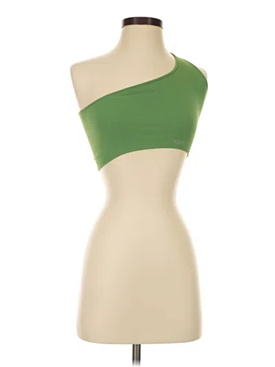 Pre-owned Set Active Tank Top Green One Shoulder Neckline Tops