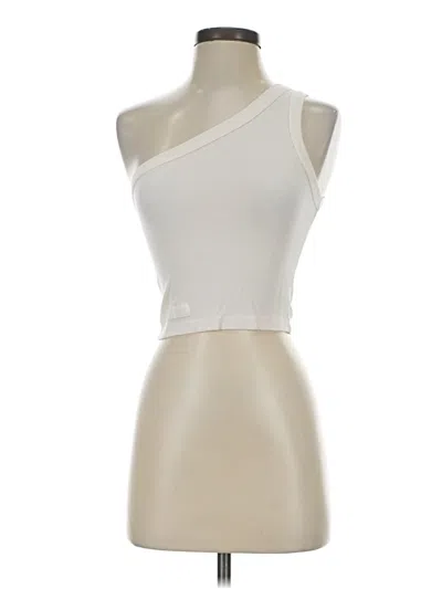 Pre-owned Set Active Tank Top Ivory One Shoulder Neckline Tops In White