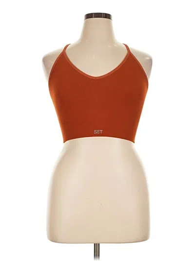 Pre-owned Set Active Tank Top Orange Halter Neckline Tops