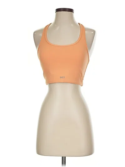 Pre-owned Set Active Tank Top Orange Halter Neckline Tops