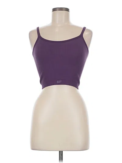 Pre-owned Set Active Tank Top Purple Strapless Neckline Tops