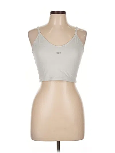 Pre-owned Set Active Tank Top Silver Halter Neckline Tops