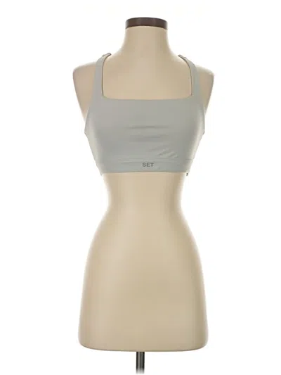 Pre-owned Set Active Tank Top Silver Halter Neckline Tops