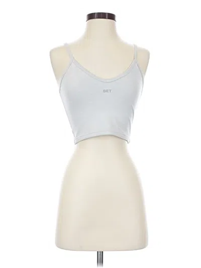 Pre-owned Set Active Tank Top Silver Halter Neckline Tops