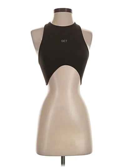Pre-owned Set Active Tank Top Tan Halter Neckline Tops