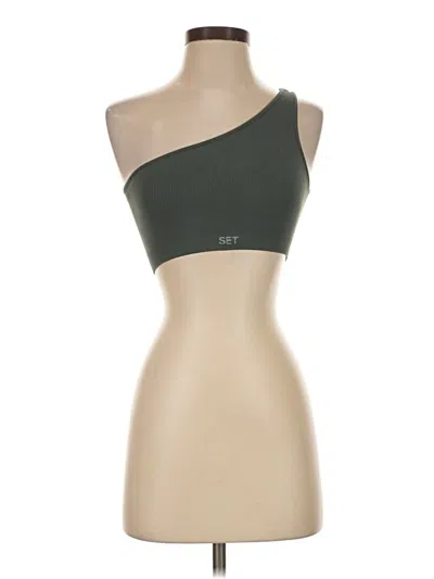 Pre-owned Set Active Tank Top Tan One Shoulder Neckline Tops