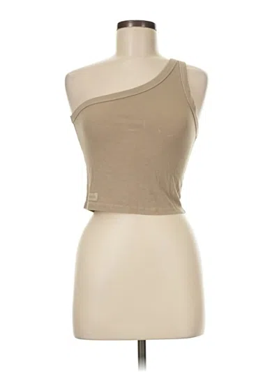 Pre-owned Set Active Tank Top Tan One Shoulder Neckline Tops