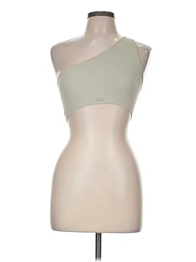 Pre-owned Set Active Tank Top Tan One Shoulder Neckline Tops