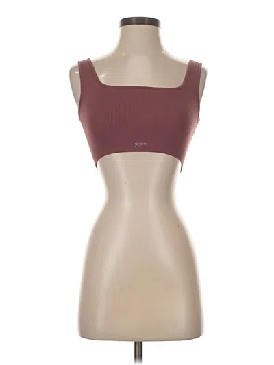 Pre-owned Set Active Tube Top Burgundy Strapless Neckline Tops