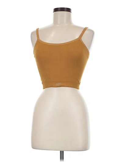 Pre-owned Set Active Tube Top Gold Strapless Neckline Tops