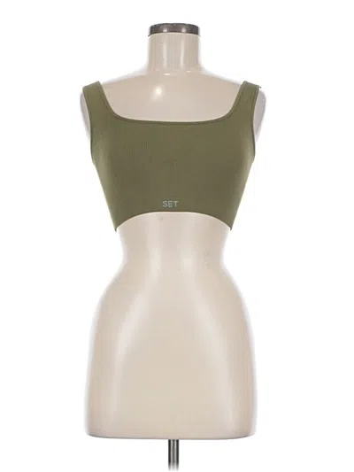 Pre-owned Set Active Tube Top Green Strapless Neckline Tops