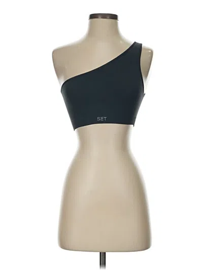 Pre-owned Set Active Tube Top Tan One Shoulder Neckline Tops In Brown