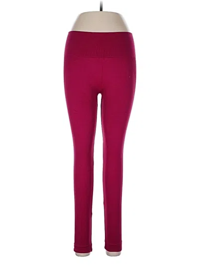 Pre-owned Set Active Yoga Pants In Burgundy