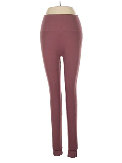 Pre-owned Set Active Yoga Pants In Burgundy