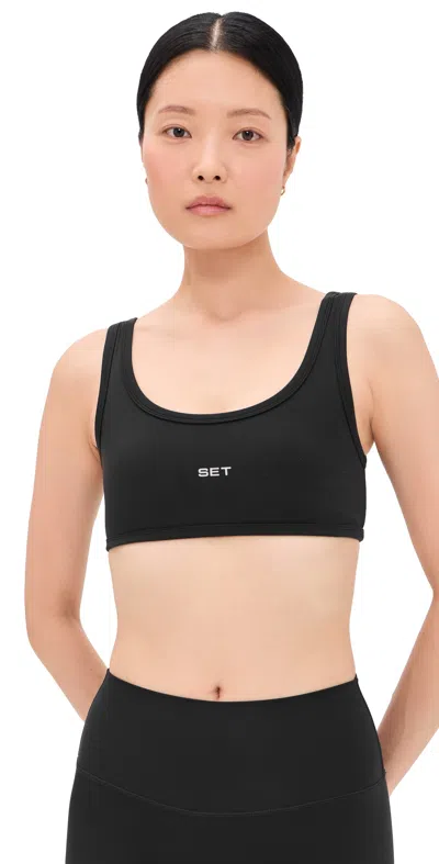 Set Airluxe Breathe Scoop Bra Onyx In Black