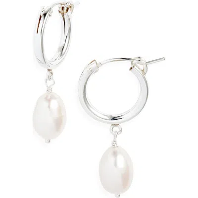 Set & Stones Adelle Keshi Pearl Hoop Earrings In Metallic