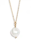 Set & Stones Adelle Keshi Pearl Pendant Necklace In Gold