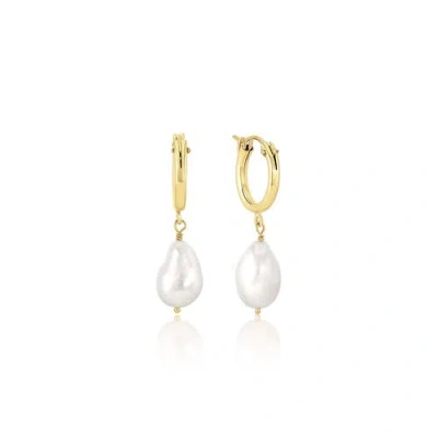 Set & Stones Adelle Pearl Hoop Earrings In Multi