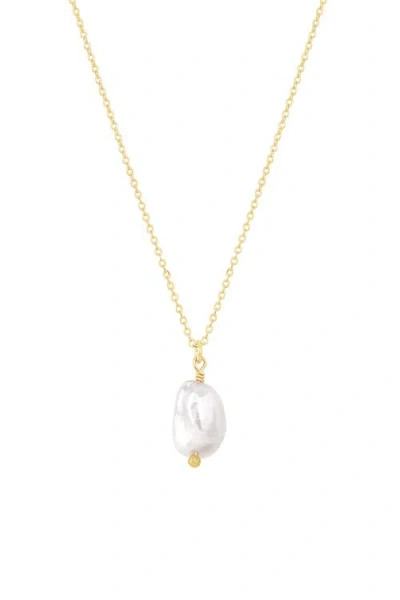 Set & Stones Adelle Pearl Necklace In Gold
