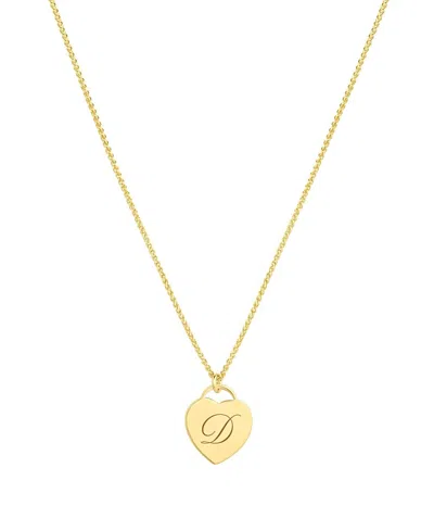 Set & Stones Alice Engraved Initial Heart Necklace In Gold