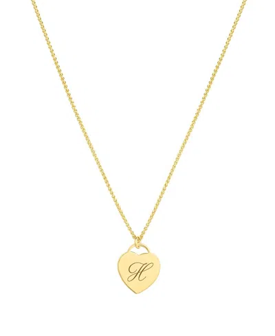 Set & Stones Alice Engraved Initial Heart Necklace In Gold