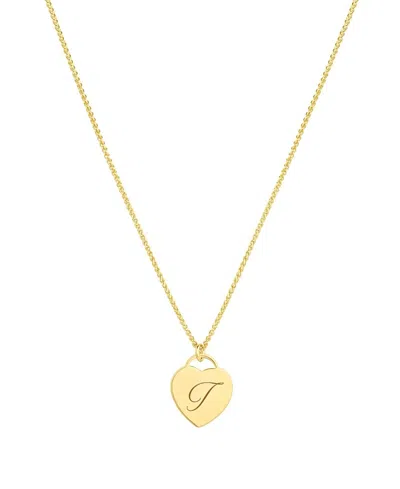 Set & Stones Alice Engraved Initial Heart Necklace In Gold