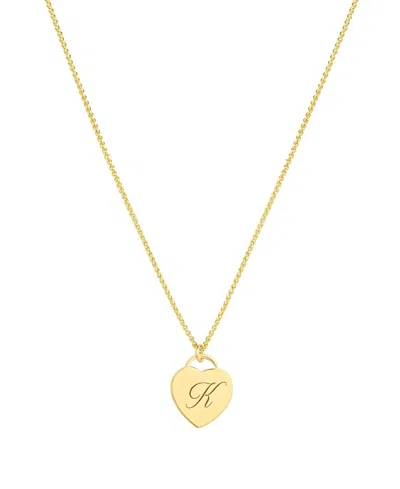 Set & Stones Alice Engraved Initial Heart Necklace In Gold